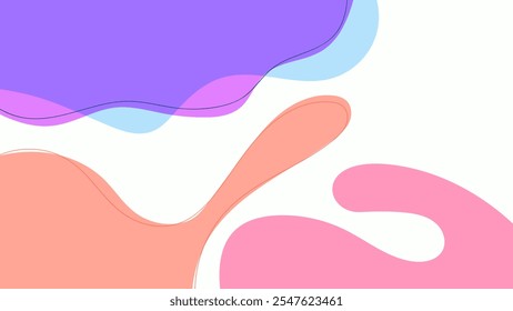 FUNDO BRANCO ABSTRATO COM FORMAS DESENHADAS À MÃO COLORIDO PLANO PASTEL DESIGN VETOR MODELO PARA PAPEL DE PAREDE, DESIGN DE CAPA