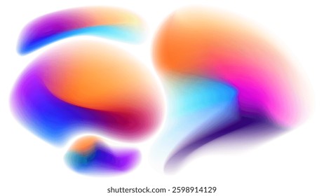 ABSTRACT WHITE BACKGROUND WITH HAND DRAWN ORGANIC SHAPES GRADIENT MESH SMOOTH LIQUID BLUE ORANGE PURPLE PINK COLOR DESIGN VECTOR TEMPLATE GOOD FOR MODERN WEBSITE, WALLPAPER, COVER DESIGN 