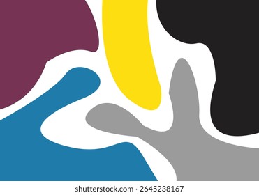 ABSTRACT WHITE BACKGROUND WITH HAND DRAWN SHAPES COLOURFUL FLAT DESIGN WAVES VECTOR TEMPLATE FOR WALLPAPER, COVER DESIGN

