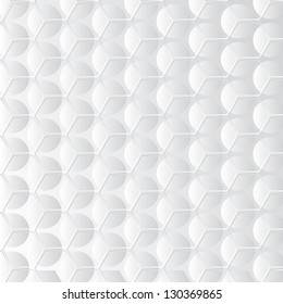 Abstract white background with hexagon and circle shapes