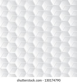 Abstract white background with hexagons shaping 3d cube