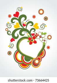 abstract white background with isolated beautiful decorated heart