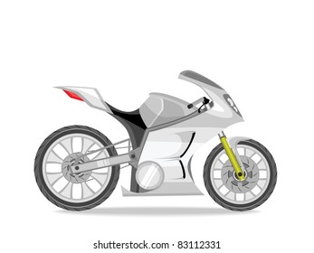 abstract white background with isolated racing bike