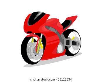 abstract white background with isolated racing bike