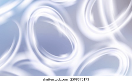Abstract White Background with Light Water Circular Waves. Vector Glow Surface Effect. Water Ripple Texture. Illustration of Calm, Zen and Relax