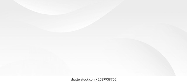 Abstract White Background With Light Wavy and Soft Circle Patterns. Suit for booklet, brochure, banner, poster, website, flyer, cover, corporate, backdrop. Vector illustration