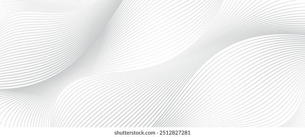 Abstrakter weißer Hintergrund von Linien. Wellenlinienzeichnung . Design-Element