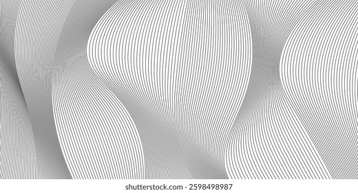 Abstract white background from lines. Wavy line drawing . Design element. Vector illustration .