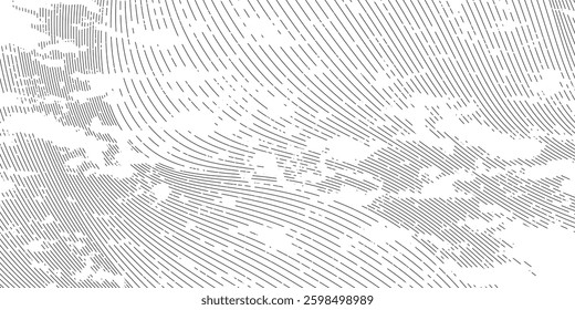 Abstract white background from lines. Wavy line drawing . Design element. Vector illustration .
