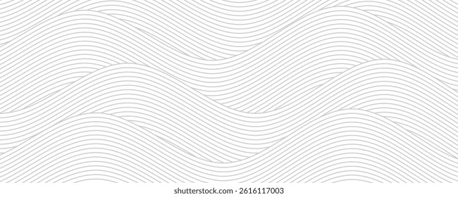 Abstract white background from lines. Wavy line drawing