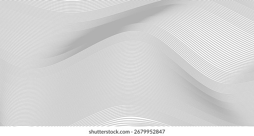 Abstrakter weißer Hintergrund von Linien. Wellenlinienzeichnung . Design-Element. Vektorgrafik .