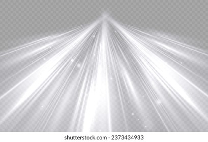 Abstract white background of luminous lines. Neon lines. Laser rays. Abstract blue light lines on dark background. Futuristic technology style. Vector illustration road.