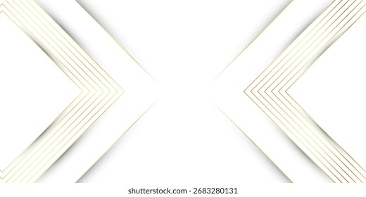 Abstrakter weißer Hintergrund mit luxuriösen und modernen goldenen Strichen. Minimalistisches Grafikelement für Poster, Cover, Banner, Flyer, Broschüren und Präsentationen. VOL. 5