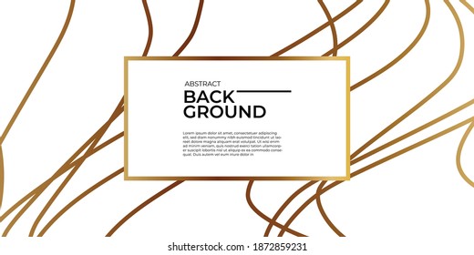 Abstract white background with mesh golden lines paper layers