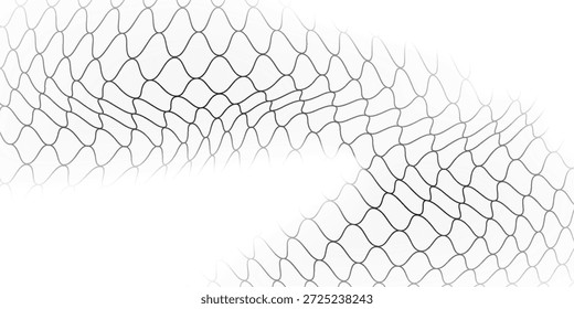 Abstractas fondo blanco con textura de malla para redes de pesca. Patrón de redes negras blancas sin costuras para ropa deportiva o portería de fútbol, red de voleibol, aro de baloncesto, hockey, atletismo. Edición del deporte. Vector