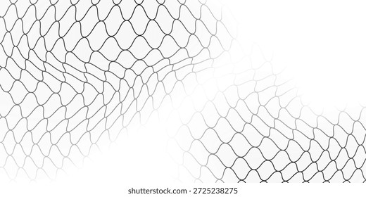 Abstractas fondo blanco con textura de malla para redes de pesca. Patrón de redes negras blancas sin costuras para ropa deportiva o portería de fútbol, red de voleibol, aro de baloncesto, hockey, atletismo.