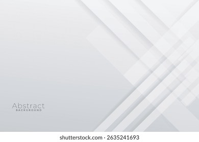 Abstract white background. Minimal geometric white light background abstract design. Suit for booklet, brochure, banner, poster, website, flyer, cover, corporate, backdrop. Vector illustration