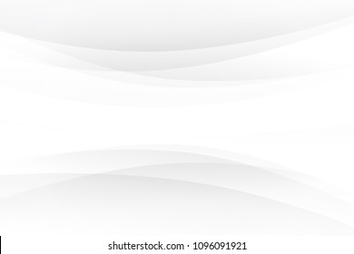 Abstract white background, Minimal gradation wavy background, Vector illustration