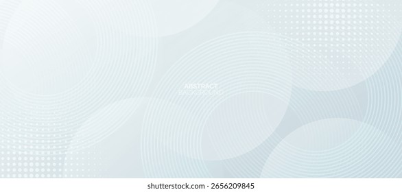 Abstract white background. Modern circle lines pattern. Minimal geometric design. Futuristic concept. Suit for cover, poster, banner, brochure, header, presentation, web, flyer