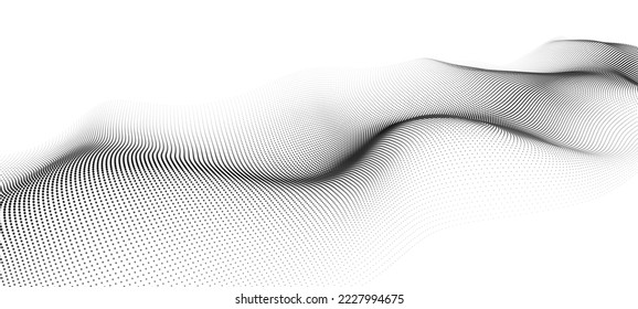 Resumen del fondo blanco de los puntos en movimiento. Ilustración vectorial 3d.