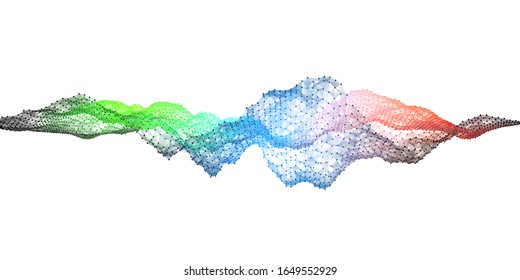 Abstract  white  background of music. Equalizer concept for music. Sound and music color waves  polygonal .  Background equalizer. Vector Illustration.