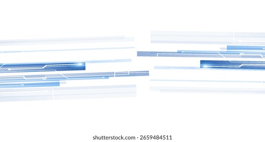 Fondo blanco Abstractas en tech bg. Placa madre de computadora con un chip, procesador y semiconductor. Ilustración vectorial digital