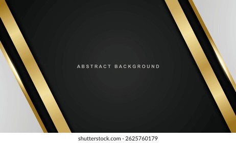 Abstract white background overlapping in luxury style with gold lines, 3d paper cut style.