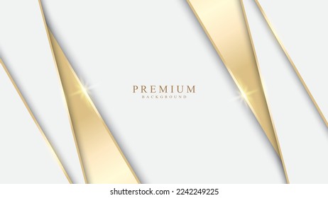 abstrakter weißer Hintergrund mit realistischem goldenem Metall, moderner Luxus