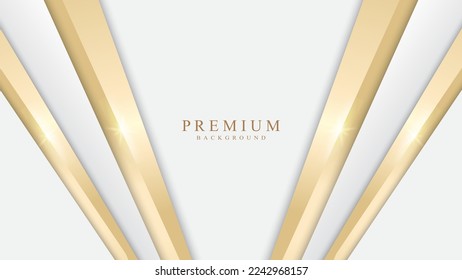 abstract white background overlapping realistic golden metal modern luxury