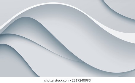 Abstract white background with overlay for banner, wallpaper, sales banner, landing page and poster. Modern flowing gray gradient 3d layers backdrop smooth color dimension.
