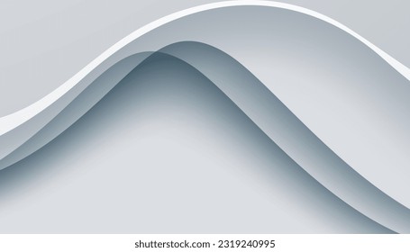 Resumen de fondo blanco con superposición para banner, papel pintado, banner de venta, página de inicio y afiche. El fondo de las capas 3d de gradiente gris de flujo moderno tiene una dimensión de color suave.