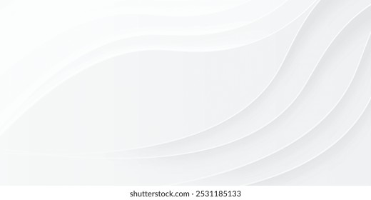 abstract white background. paper cut wave dynamic line decoration. vector wavy abstract minimal line. EPS 10 vector wavy abstract minimal line
