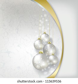 Abstract white background with pearl Christmas decorations