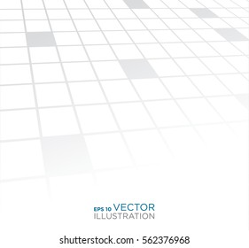 Abstract white background with perspective. Design element. Banner. Vector illustration