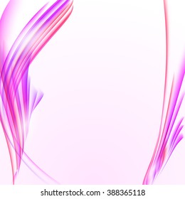 Abstract white background with pink striped smoke texture, blank copy space, vector illustration