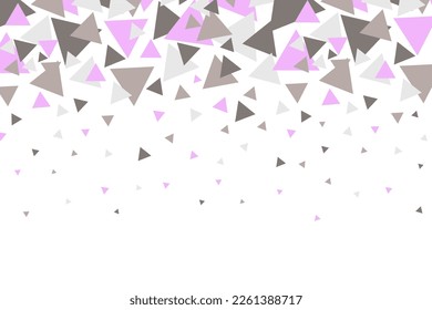 Abstract white background with pink triangles. Abstraction. Geometry. Triangle. Design. Banner. Decor.