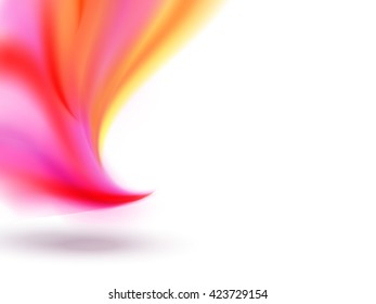 Abstract white background with pink and yellow lines, vector illustration