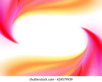 Abstract white background with pink and yellow lines on the corners, vector illustration