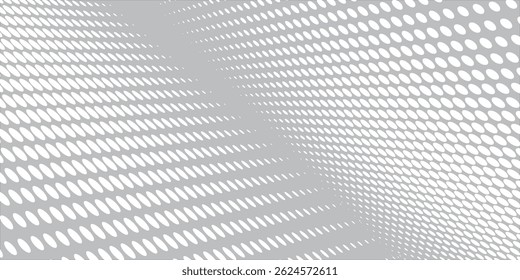 Abstract white background poster with dotted dynamic waves. technology network Vector illustration.