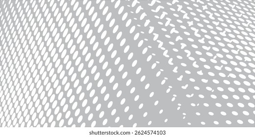 Abstract white background poster with dotted dynamic waves. technology network Vector illustration.