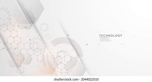 Afiche de fondo blanco abstracto con dinámica. ilustración de Vector de red tecnológica.