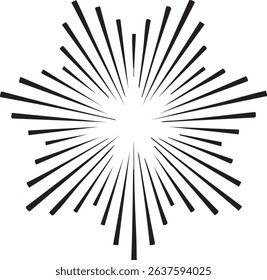 Abstract white background with radiating black light beams, creating a vibrant, energetic atmosphere, bright backdrop. Black background with dynamic radial rays. Comic star burst background