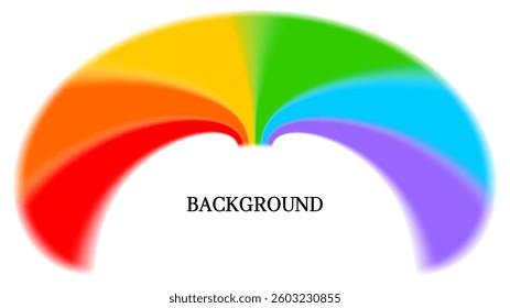 Abstract white background with rainbow design. Fan shape. Pride Month Symbol	