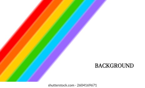 Abstract white background with rainbow design. Diagonal rays. Pride Month Symbol	