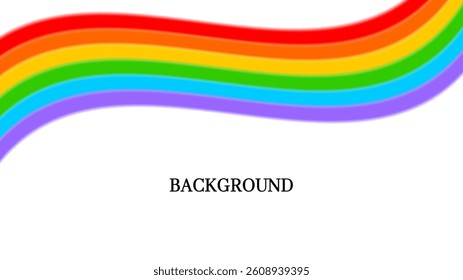 Abstract white background with rainbow design. Wave. Pride Month Symbol	