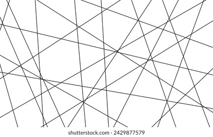 Abstract white background with random black lines