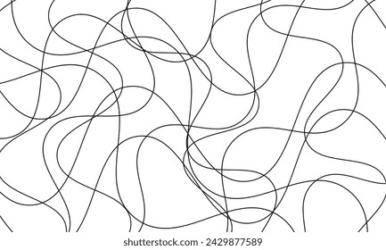 Abstract white background with random black lines