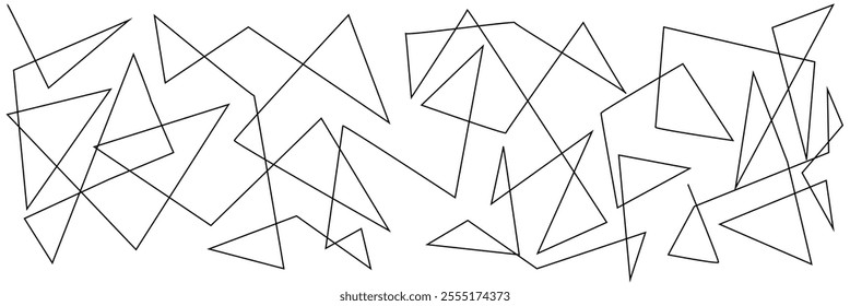Abstract white background with random black lines vector illustration.
