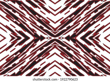 Abstract white background with red and black abstract lines