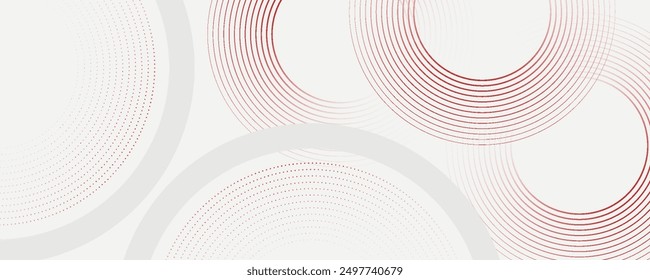 Abstract white background with red circle lines. Digital future technology concept. vector illustration.